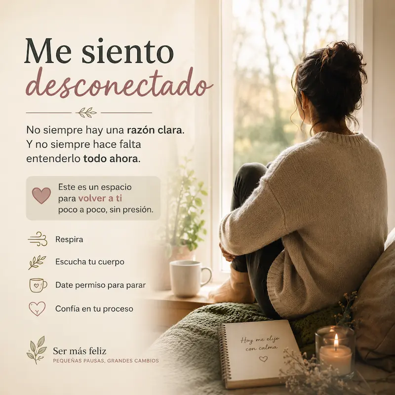 Persona en un momento de calma porque me siento desconectado de mí mismo y necesito volver poco a poco